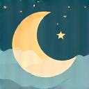 Iconiță cu o luna și stele, simbolizând somnul de calitate