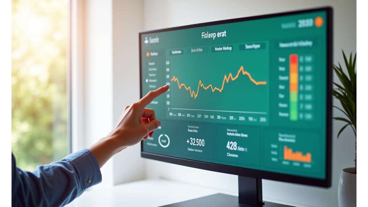 Imagine ce prezintă un dashboard de monitorizare a sănătății, afișând grafice clare pentru somn, ritm cardiac și pași zilnici, cu o interfață modernă și intuitivă.