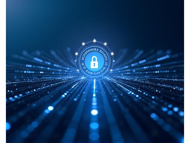 Sigla GDPR cu un steagul Uniunii Europene în fundal, simbolizând conformitatea cu reglementările europene.